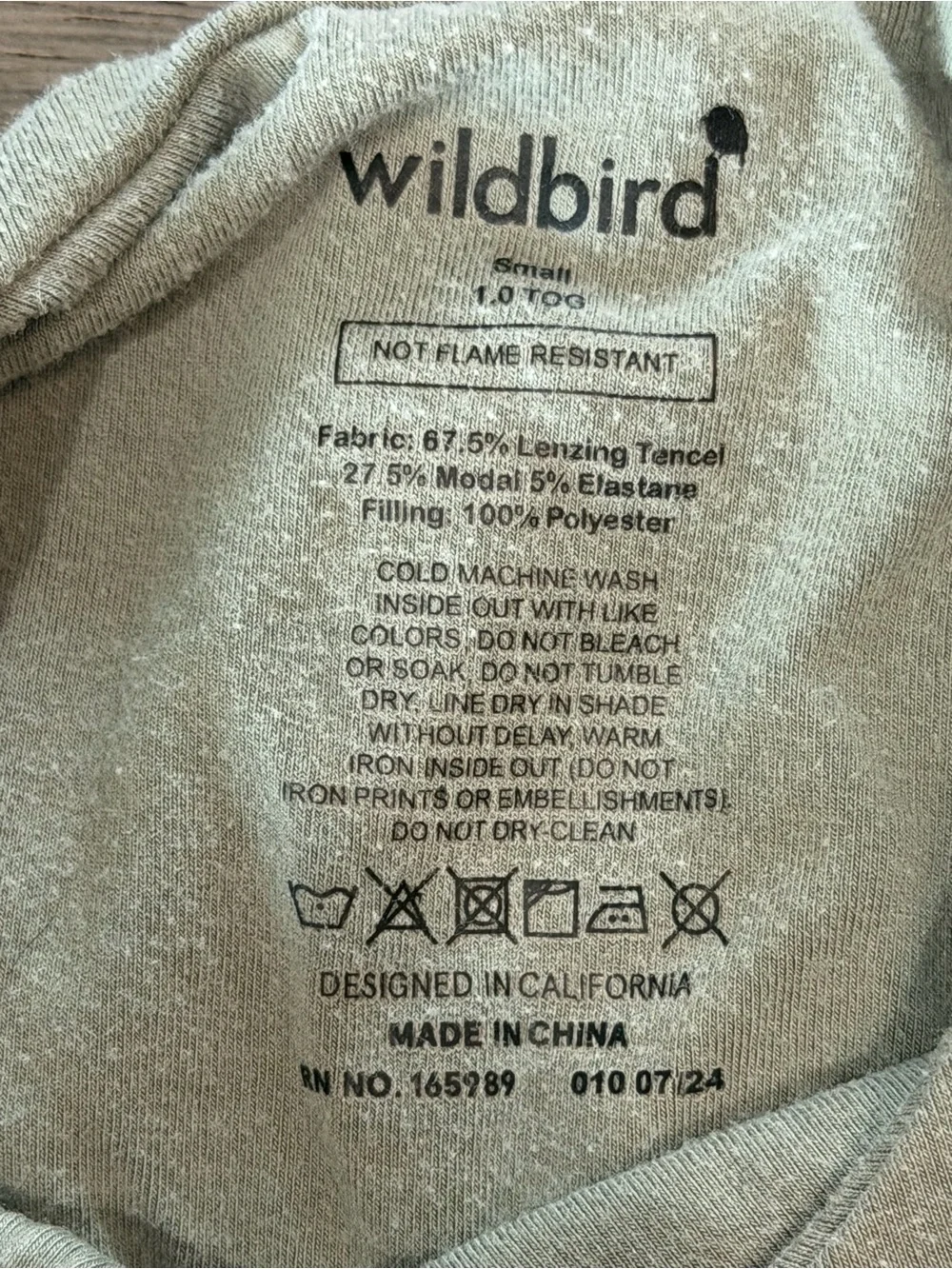 Wildbird Sleep Sack Wearable Blanket 1.0 TOG Sage Green Size Small (0-6M)